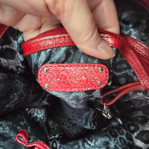 Kate Landry Large Vegan Leather Large Tote Shopper Everyday Shoulder Bag Red - Picture 9 of 10